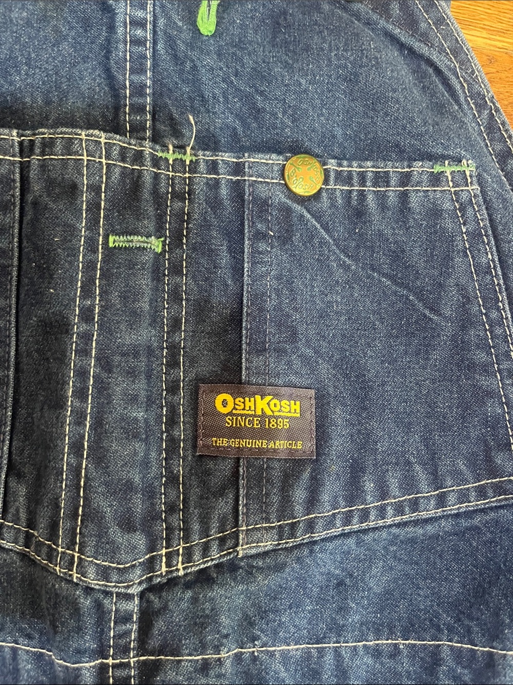 Vintage Oshkosh BGosh Denim Vestbak Work Overalls Union Made Size 44x29 - Picture 2 of 7